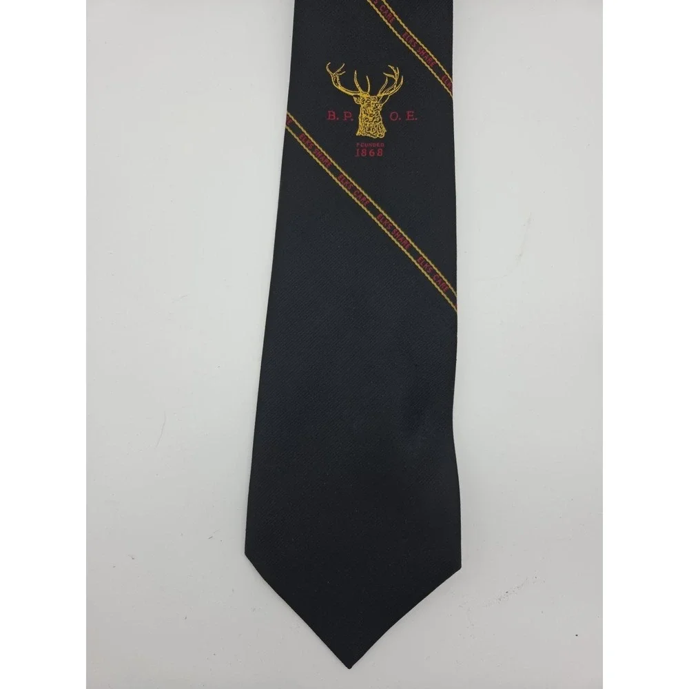 Elks Club ILLinois Children's Necktie Black Elk's Corp Men's Tie Classic